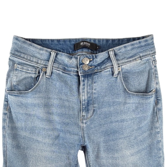 Hudson Denim - Hudson Los Angeles Womens Light Wash Straight Leg Double Button Jeans Size 8